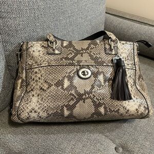Authentic Coach Park Python Leather Carryall ( as new)